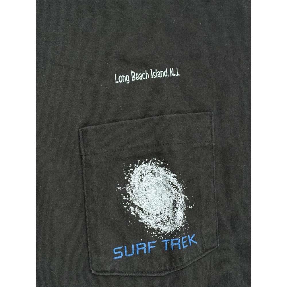 Vintage 90s Surf Trek Long Beach Island, NJ Graphic Tee Made In USA Black Large - Picture 6 of 8